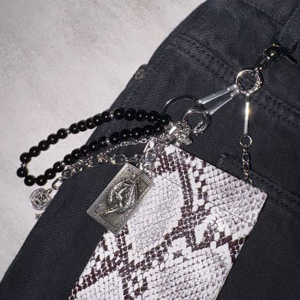 뱀무늬 카드지갑 구성 키링⚕️