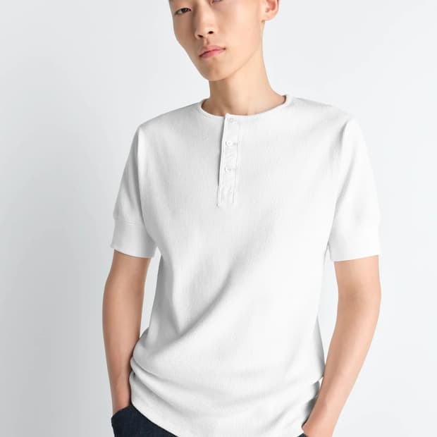 [M,L,XL]르메르 26ss RIB HENLEY 헨리 니트/밀크