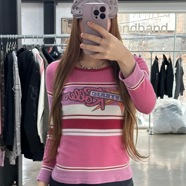 히스테릭글래머 스타 스트라이프 롱슬리브