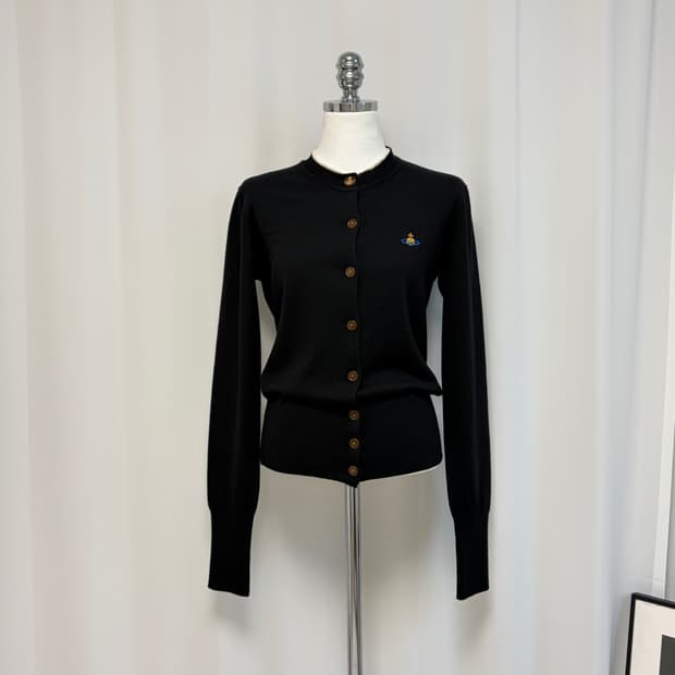 비비안웨스트우드 베아 버진울 가디건 블랙