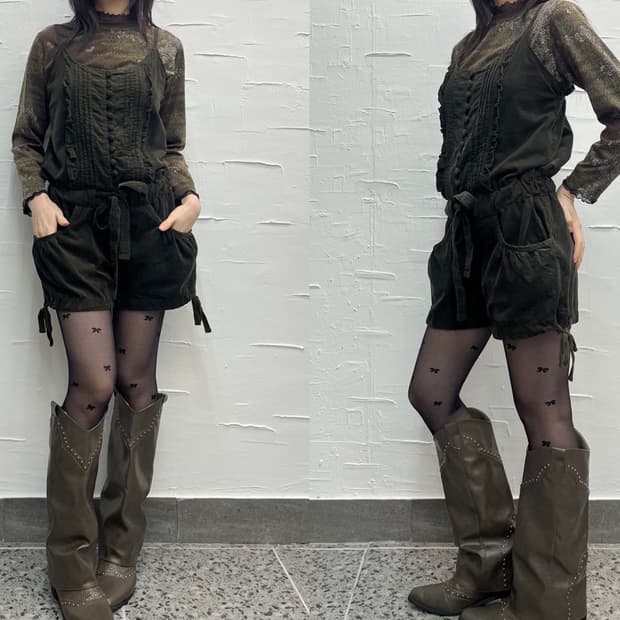 corduroy buttons jumpsuit