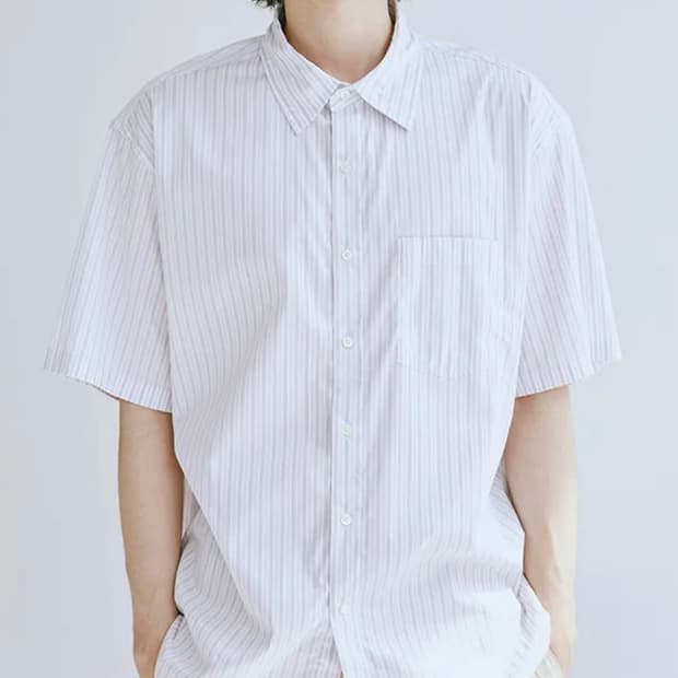 (새상품)유니온블루 스트라이프 반팔셔츠L