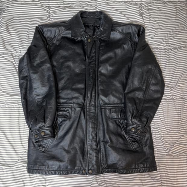 빈티지 소가죽 자켓 점퍼 블랙