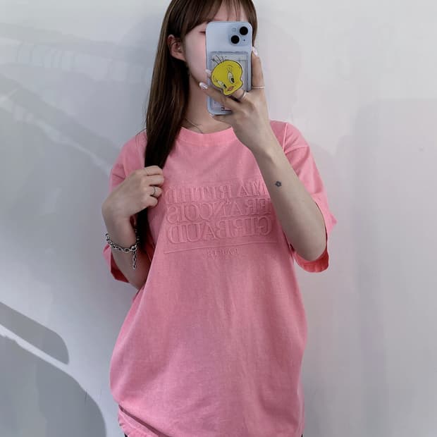 마리떼프랑소와저버 빅로고 베이비핑크 반팔