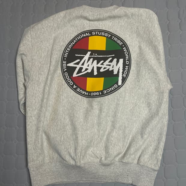 스투시 클래식 닷 크루넥 애쉬 헤더