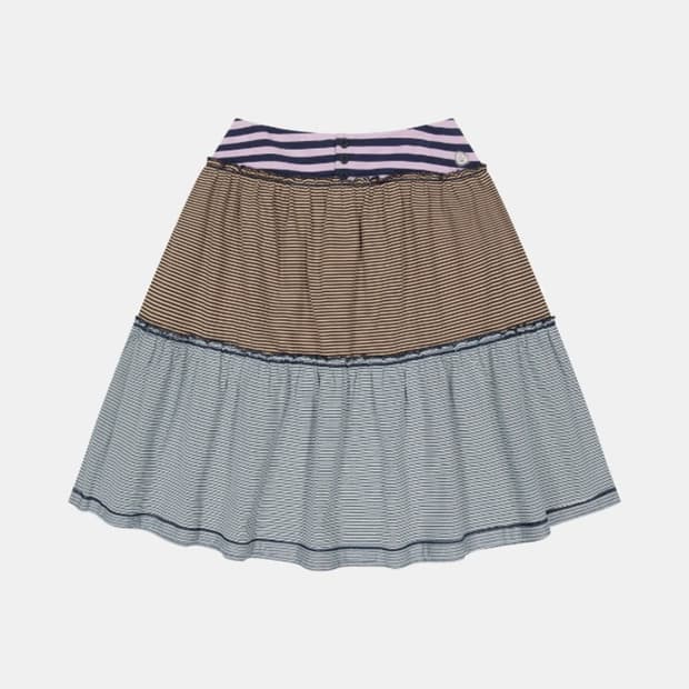 코이세이오 COLORED STRIPE MIDI SKIRT PURPLE
