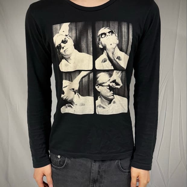 HYSTERIC GLAMOUR 앤디워홀 협업 포토 아트웍 긴팔 티셔츠