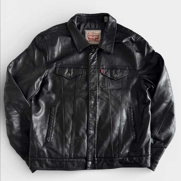[L] 리바이스 레더 트러커 자켓