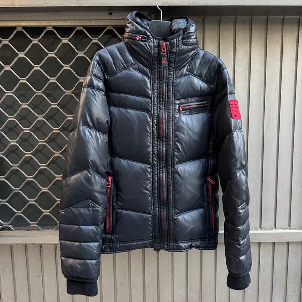 Diesel biker red puffer jacket