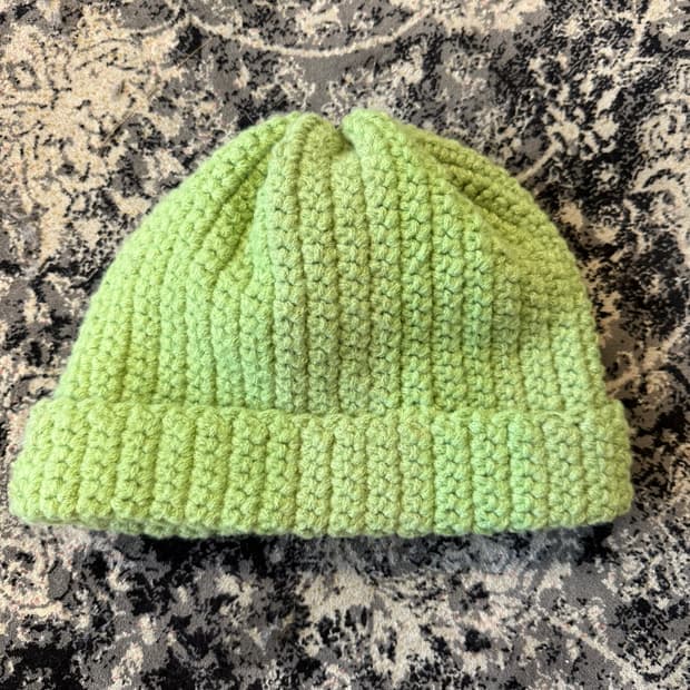 와사비색 하드니트 비니