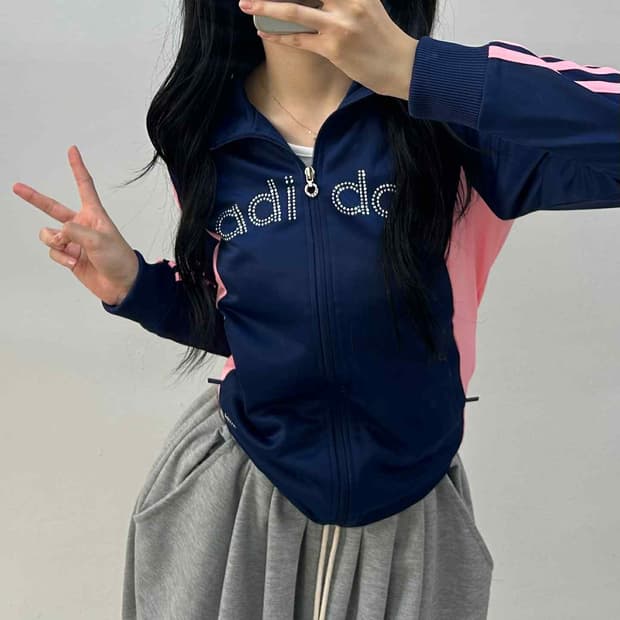 아디다스 y2k 큐빅 스펠아웃 남핑 걸즈 트랙탑 희귀져지(85)