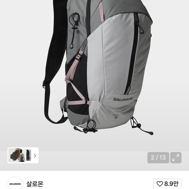 구해요) 살로몬 울티모 라이트그레이 백팩 