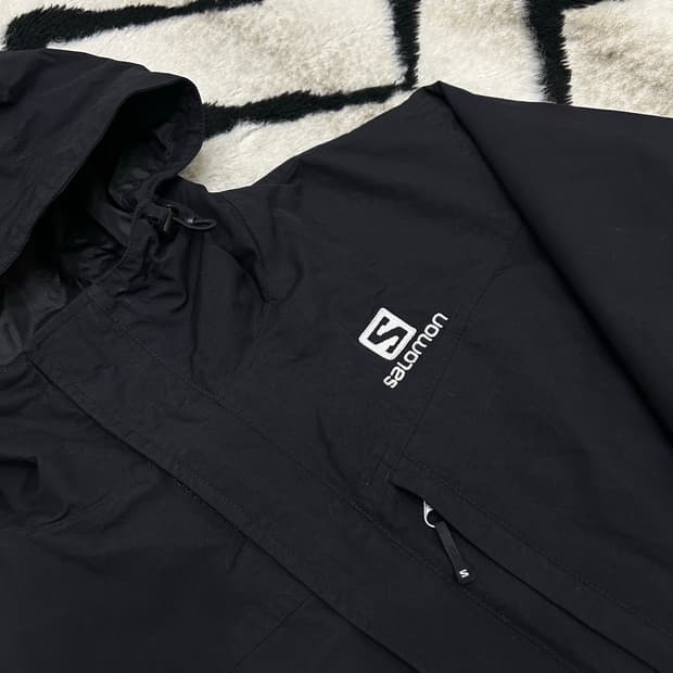 [XL]살로몬 파워윈드 프루프 후드 바람막이/블랙/기모