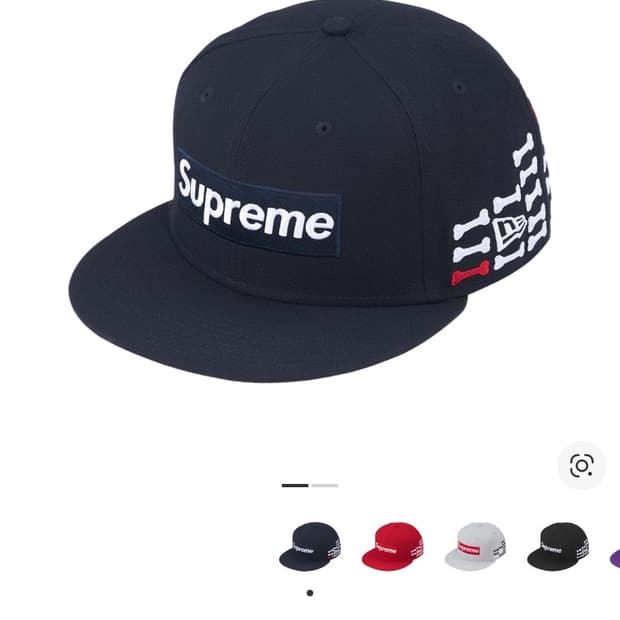 슈프림 본즈 박스로고 뉴에라 네이비