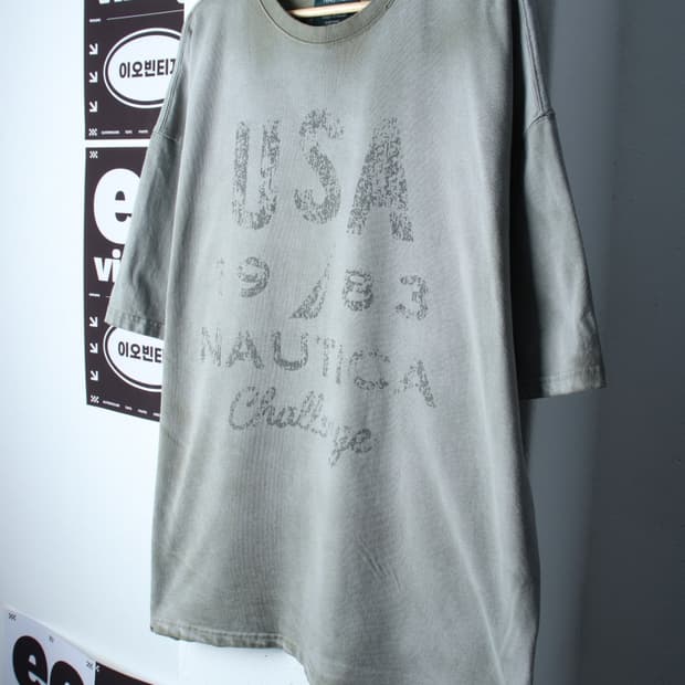 (XL-3XL) 노티카 반팔 티셔츠 언더마이카 협업 그런지-H32223