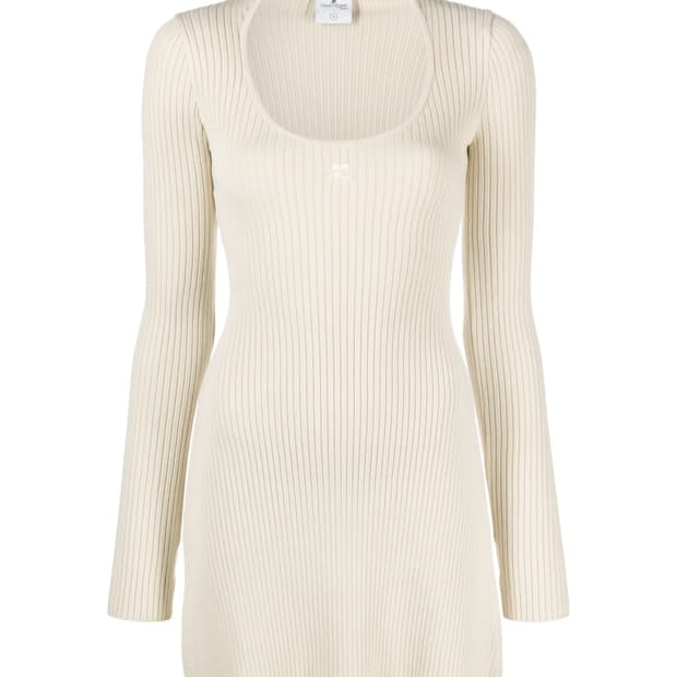 꾸레쥬 립 니트 드레스