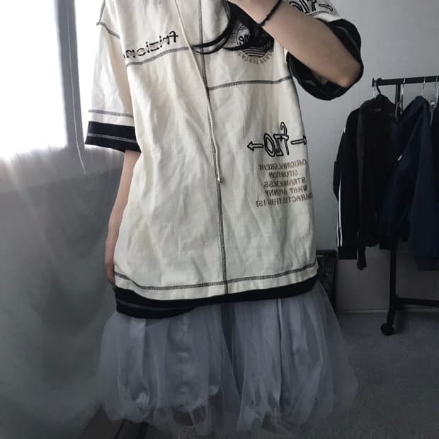 빈티지 보헤미안 반팔 후드티