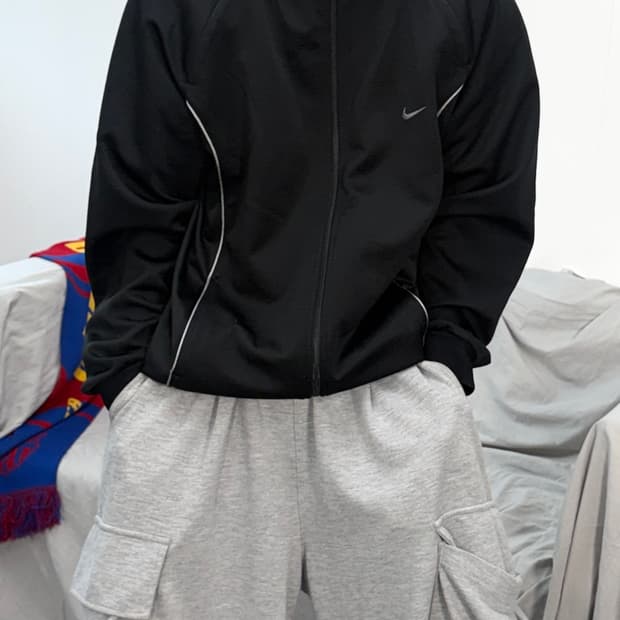 나이키 00s 블랙 파이핑 트랙탑 져지 XL