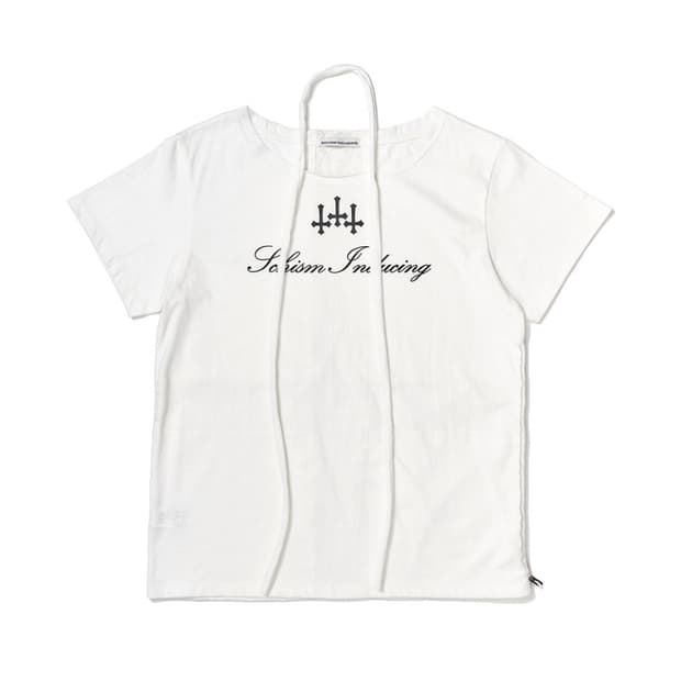 스키즘인듀싱 cross string t shirt white