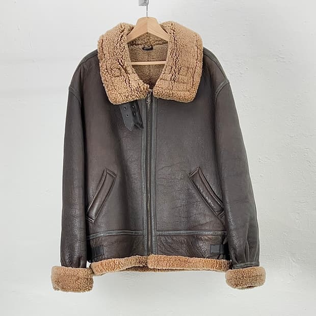 스투시 90s 부틀렉 b-3 쉽 레더 자켓