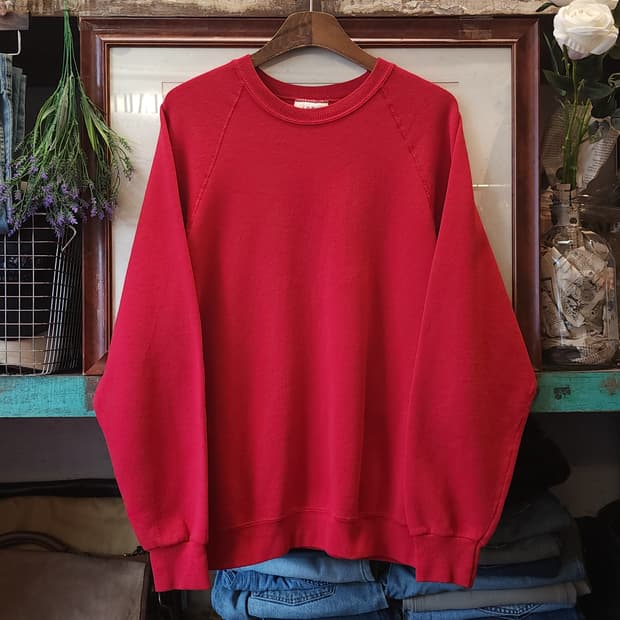 90s 빈티지 스웻셔츠 플레인 스웻셔츠 레드 xl