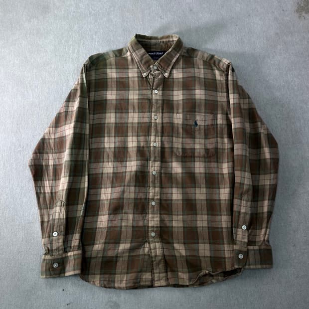 100 폴로랄프로렌 골프 빈티지 체크 셔츠