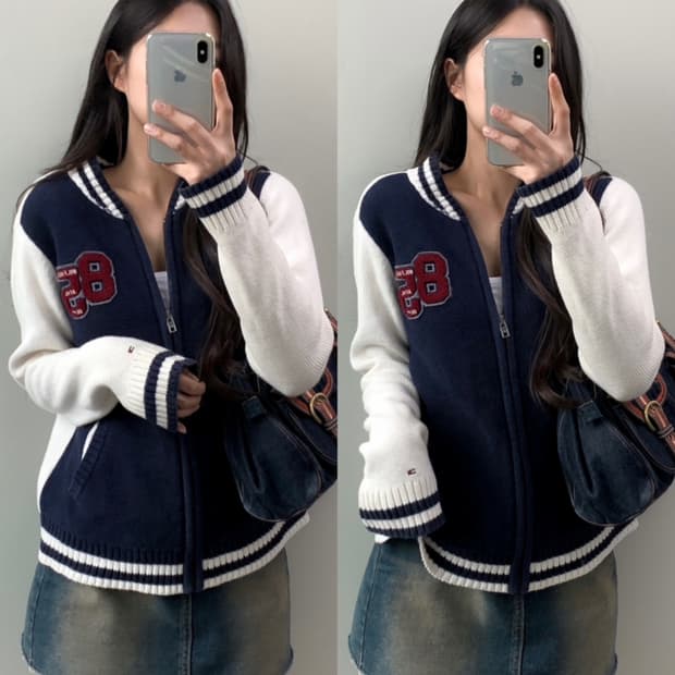 타미힐피거 니트 집업