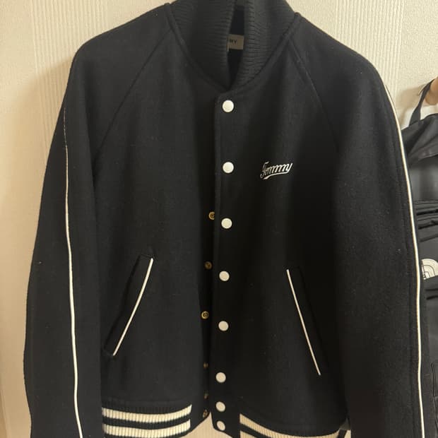 타미 힐피거 필기체 로고 바시티 자켓