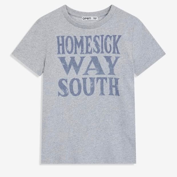 OPEN Yy home sick tee grey