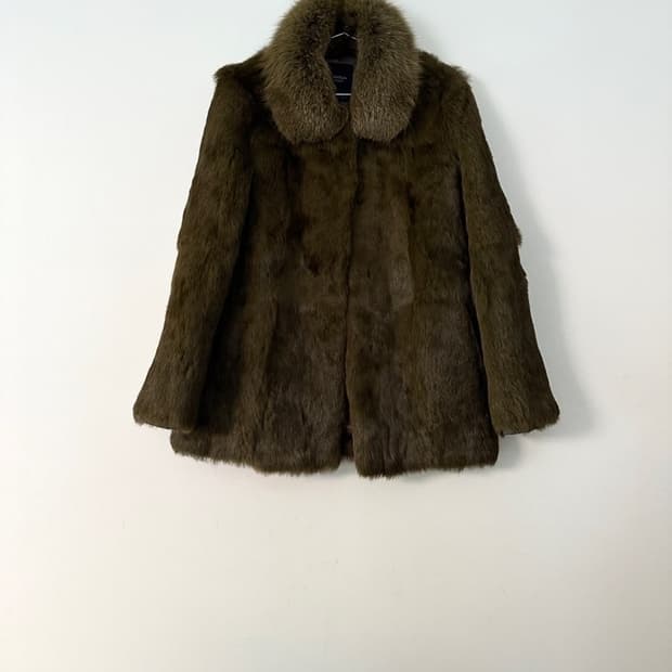 Elegant rabbit fur jacket / khaki