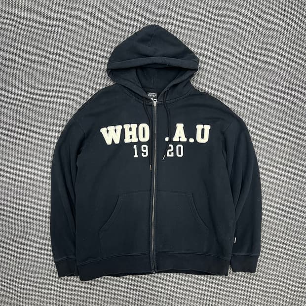 후아유 네이비 후드집업