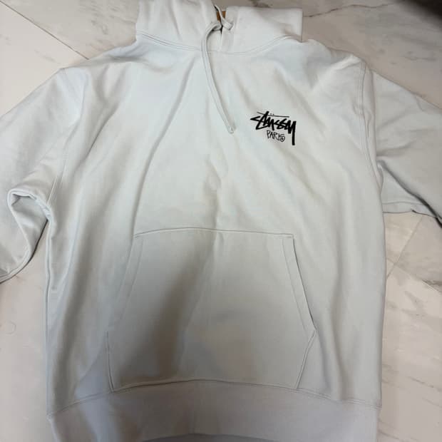 스투시 paris 후드티 포그 그레이