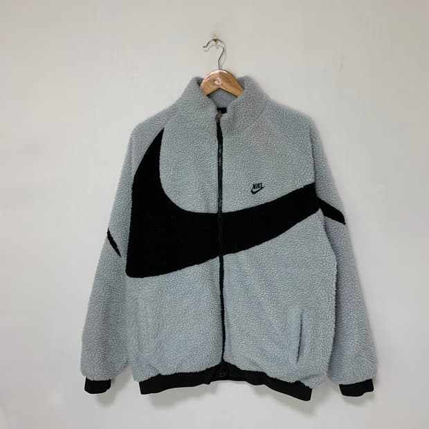 나이키 빈티지 빅 로고 후리스 플리스 자켓 스카이블루 남녀공용