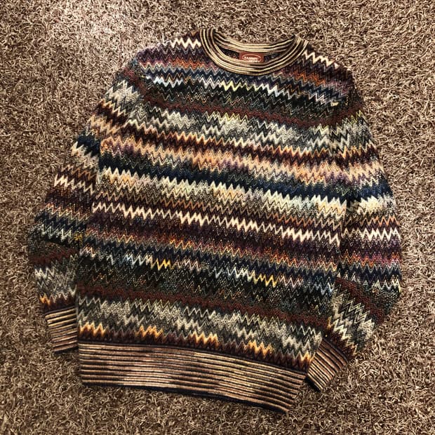 TANNOY SPORT 울 멀티컬러 패턴 니트