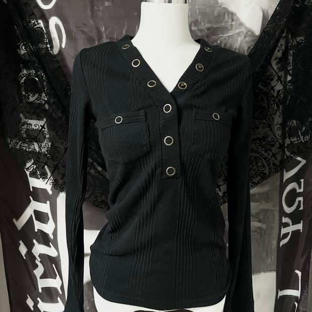 Jpn Punk Button Sleeve 락시크다크웨어갸루일본빈티지