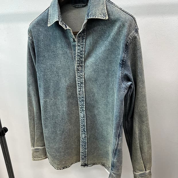 95-100) 타임 워시드 데님셔켓 