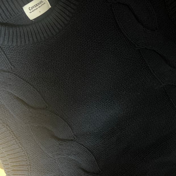 커버낫 꽈배기 니트 베스트 l사이즈