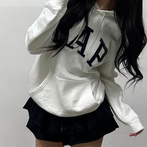 Gap 갭 화이트 폭닥 스웻 셔츠 후드티(M)