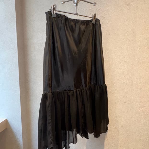   Black Sheer Ruffle Skirt