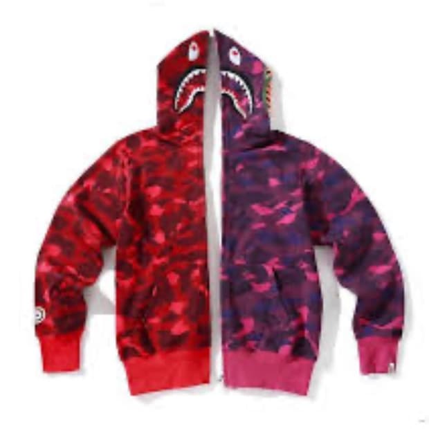 베이프 샤크후드 적계 퍼플 아수라 새상품 m,L