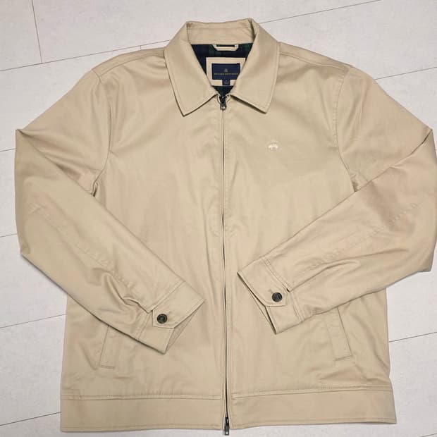 브룩스 브라더스 남성 베이지 자켓 L 블루종 바라쿠다 바이스윙 해링턴