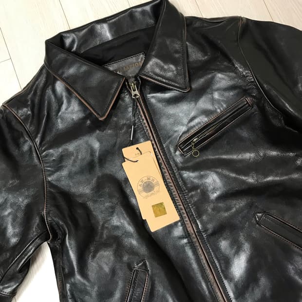 마스터레더 카페레이서 차심 카우하이드 소가죽 가죽 라이더 재킷