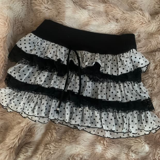갸루 y2k 지뢰계 도트 치마