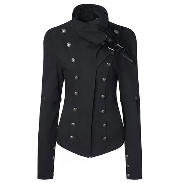 Double Punch 하이넥 메탈버클 나일론 윈드브레이커