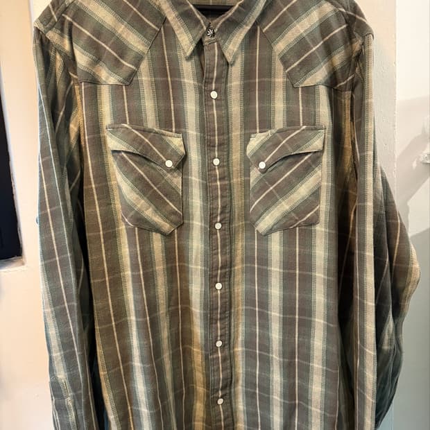 RRL 플래드 트윌 웨스턴 셔츠 XXL