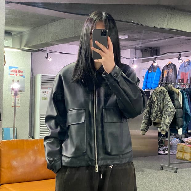 라퍼지스토어 포켓 레더 자켓 B3129