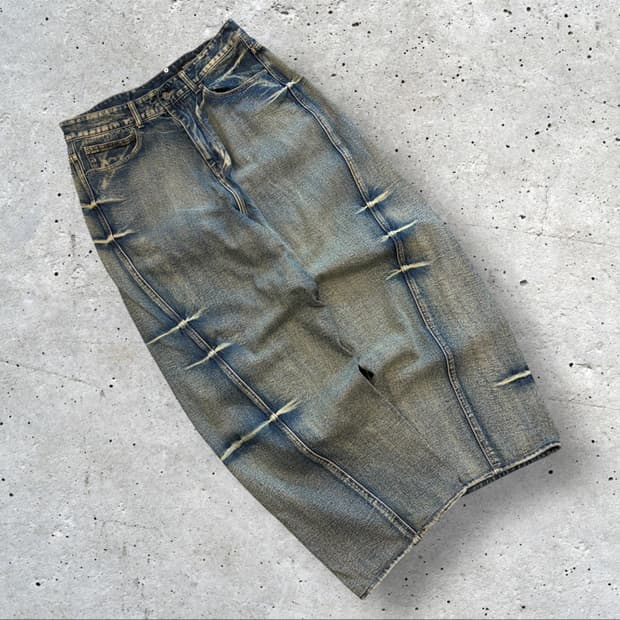 [50] 메종미네드 커브드 워싱 데님 팬츠 C682