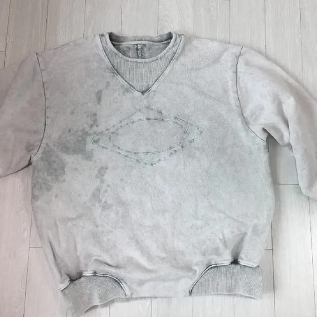 미스치프 가제트 크루넥 스웨트셔츠 블리치드 카키 맨투맨