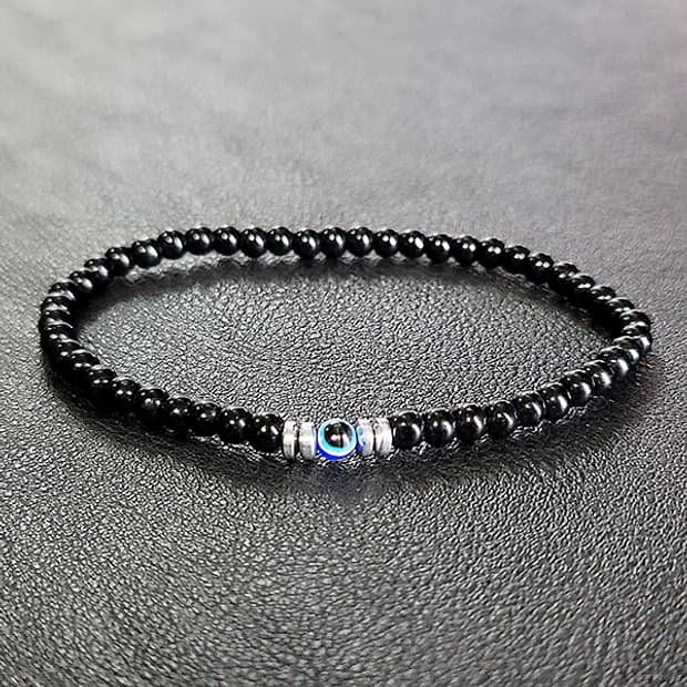 관음의눈 옵시디언 4mm 남자 빈티지 흑요석 원석 팔찌