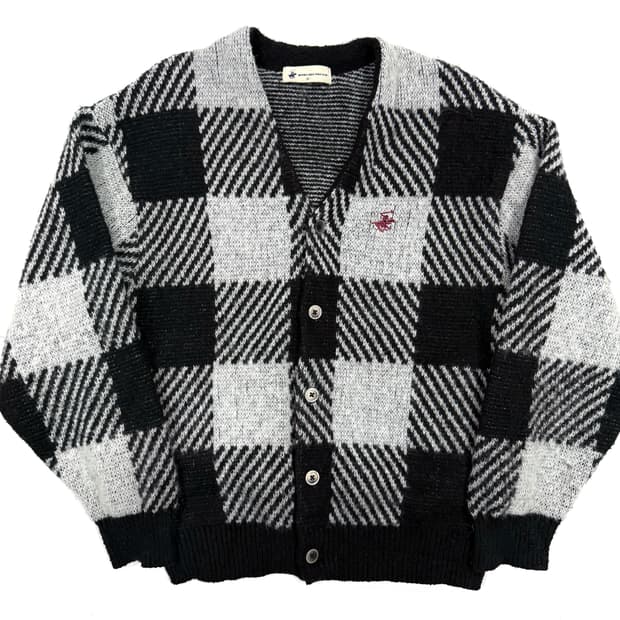 Beverly Hills Polo Club 체크 니트 가디건